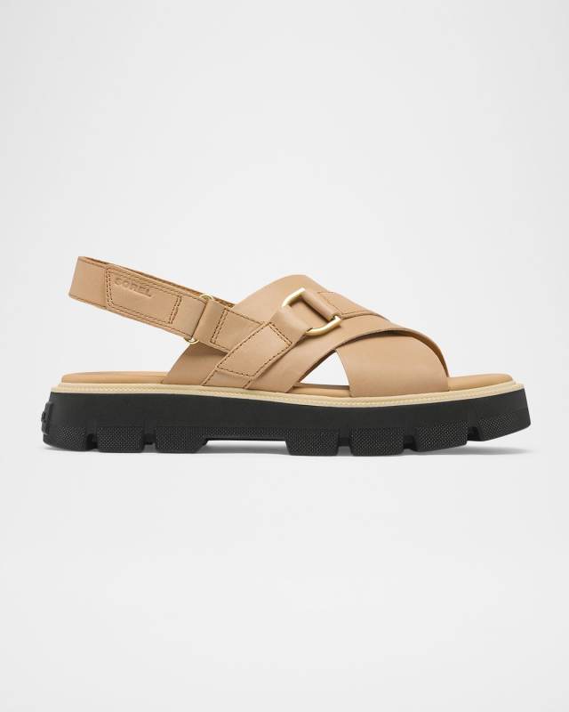 Rein Crisscross Leather Grip Comfort Sandals
